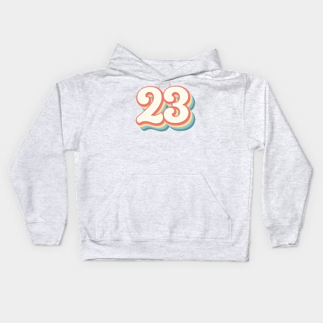 23 Number Kids Hoodie by RetroDesign